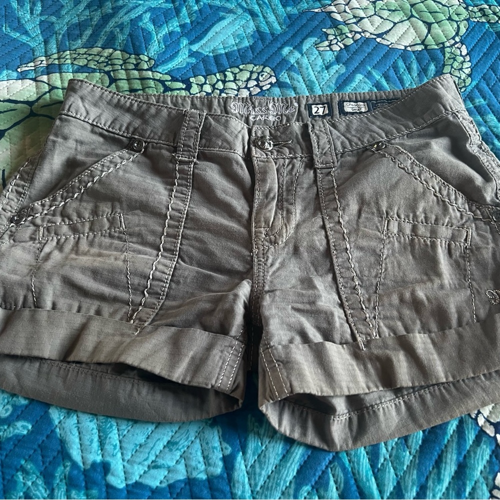 Miss Me Women's Gray Cargo Shorts